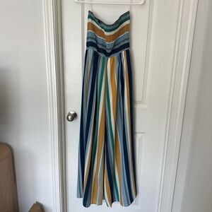 Peach Love California Multicolor Striped Jumpsuit